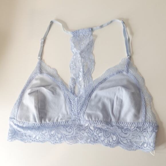 ❤️2 for $ 14❤️NEW Periwinkle Cotton Lace Bra with T back and Adjustable straps - Picture 2 of 7